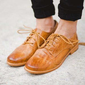 Frye Anna Classic Oxford Antique/Vintage Cognac Leather Ankle Low Cut Cute Shoes